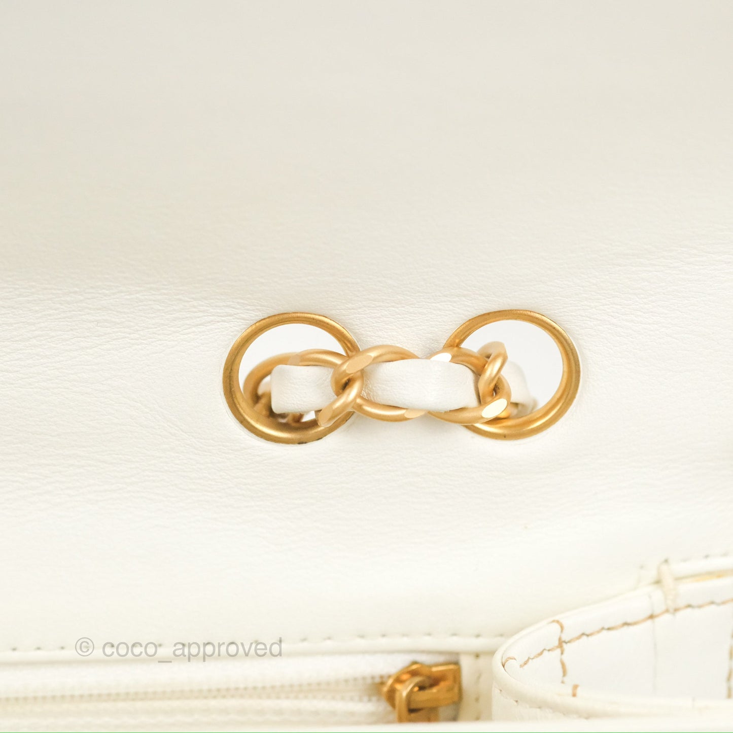 Chanel Small Tweed Flap Bag White Aged Gold Hardware