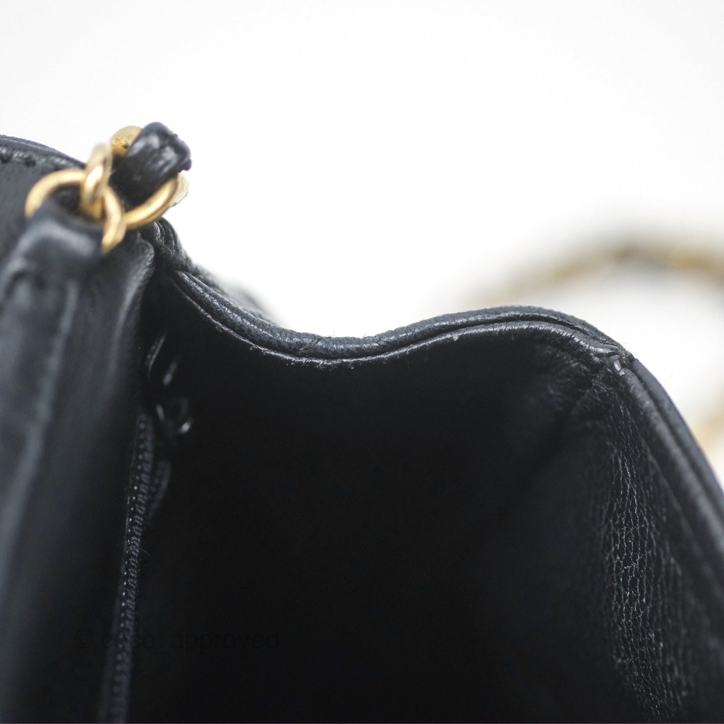 Chanel Vintage Mini Clutch with Chain Black Lambskin Gold Hardware