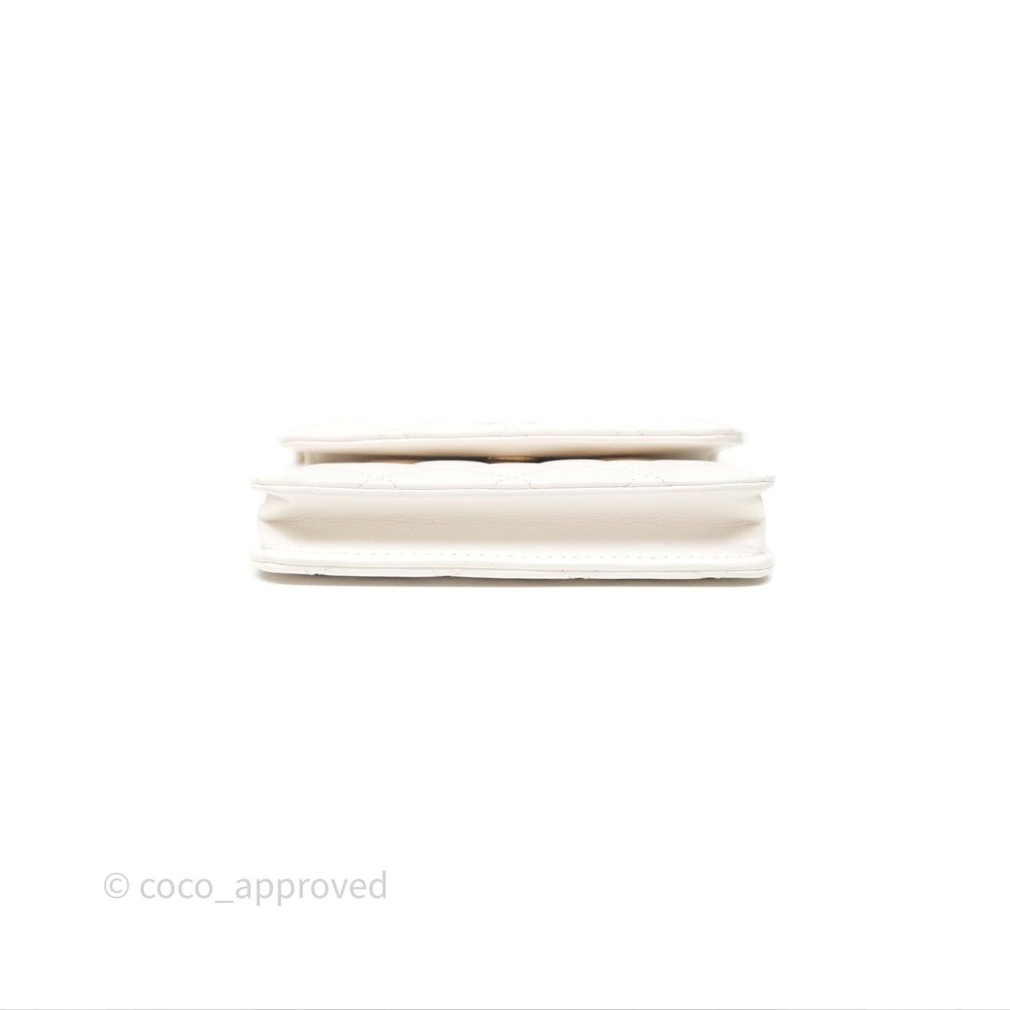Chanel Mini Pearl Crush Clutch With Chain Belt Bag White Aged Gold Hardware