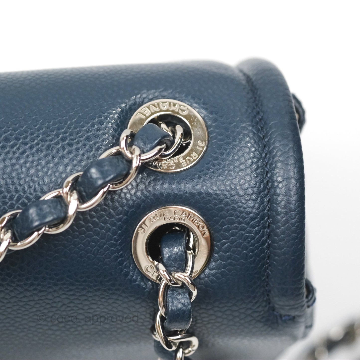Chanel Medium Timeless CC Flap Bag Navy Caviar Silver Hardware