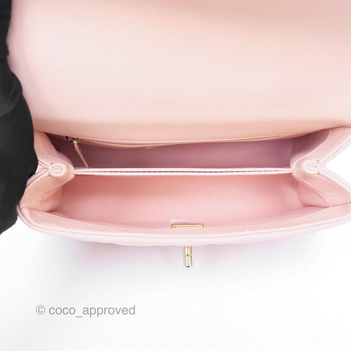 Chanel Small Coco Handle Pink Caviar Gold Hardware