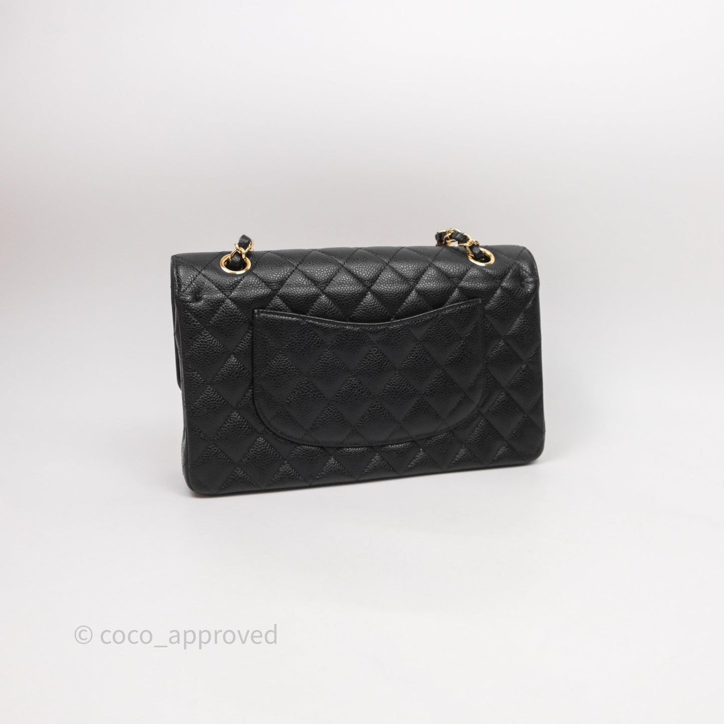 Chanel Medium Classic Flap Quilted Black Caviar Gold Hardware