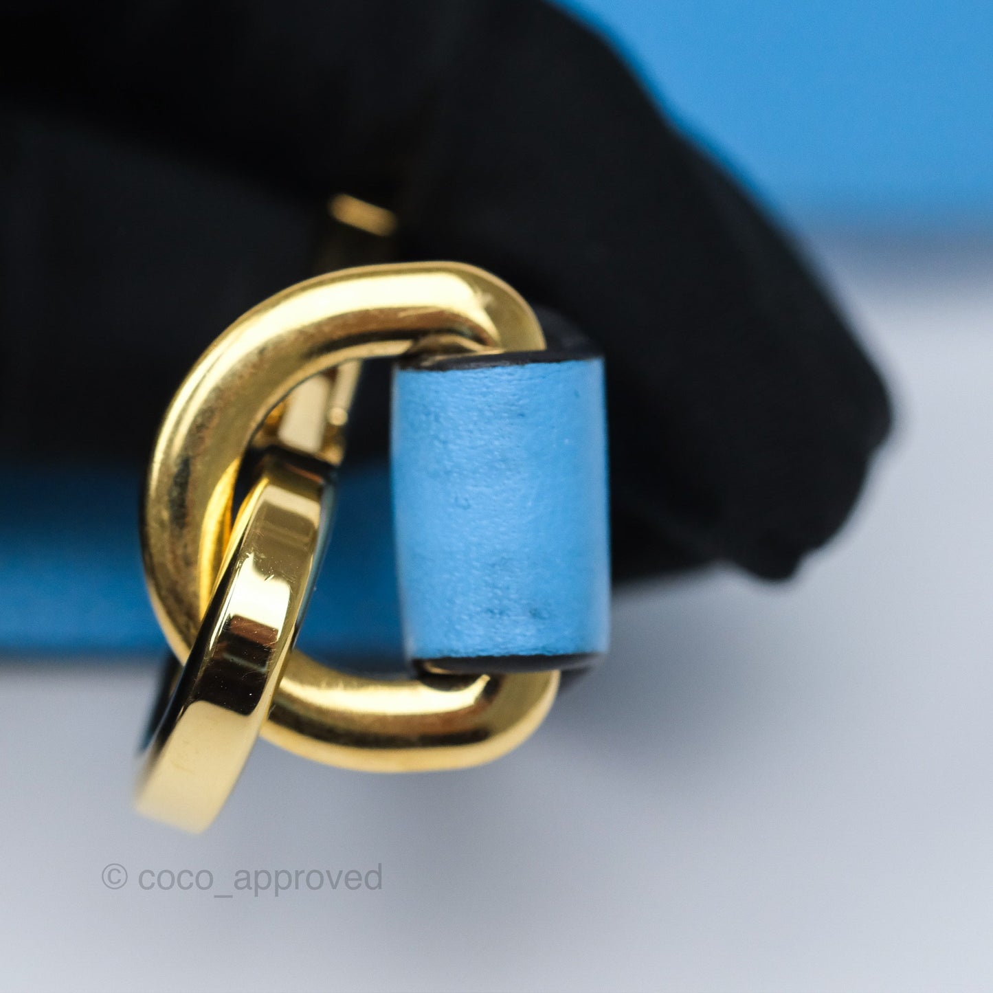 Loewe Small Rugby Puzzle Blue Tan Calfskin