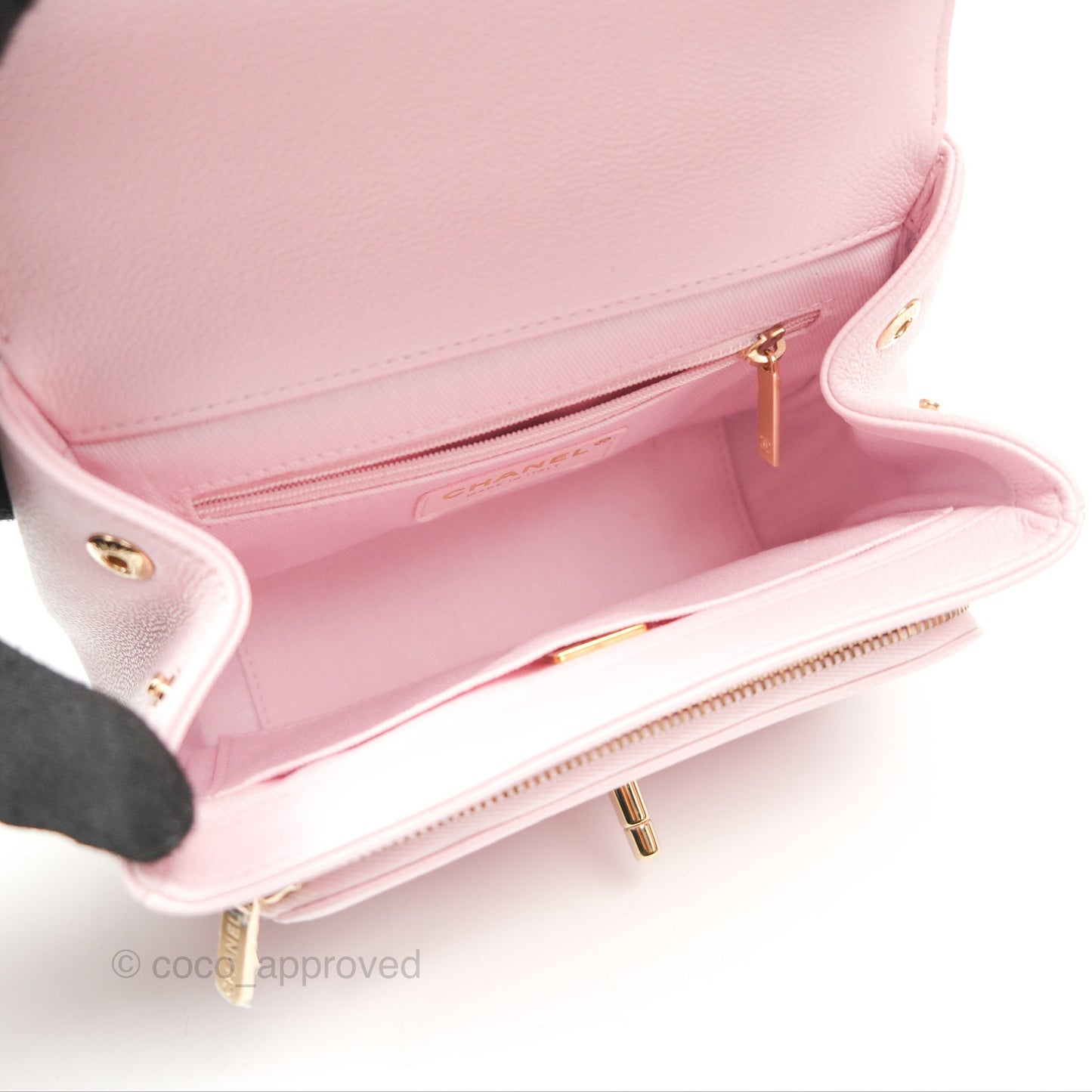 Chanel Quilted Small Business Affinity Flap Light Pink Caviar Gold Hardware
