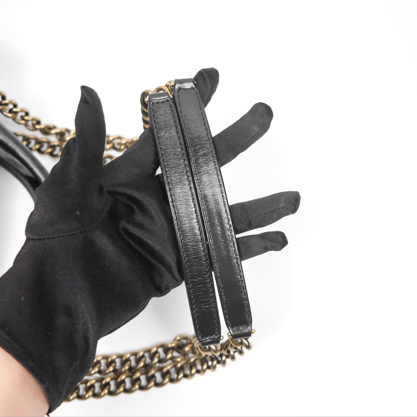 Chanel Medium Castle Rock Flap Black Glazed Calfskin Antique Gold Hardware