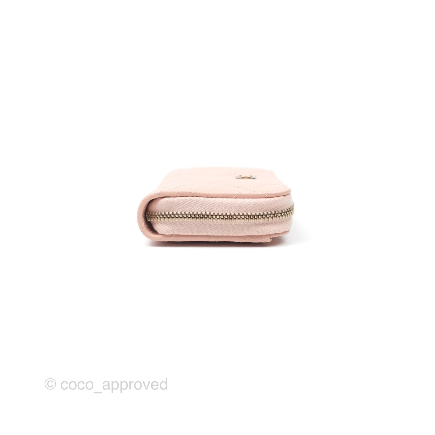 Chanel Classic Zipped Coin Purse Pink Caviar Gold Hardware