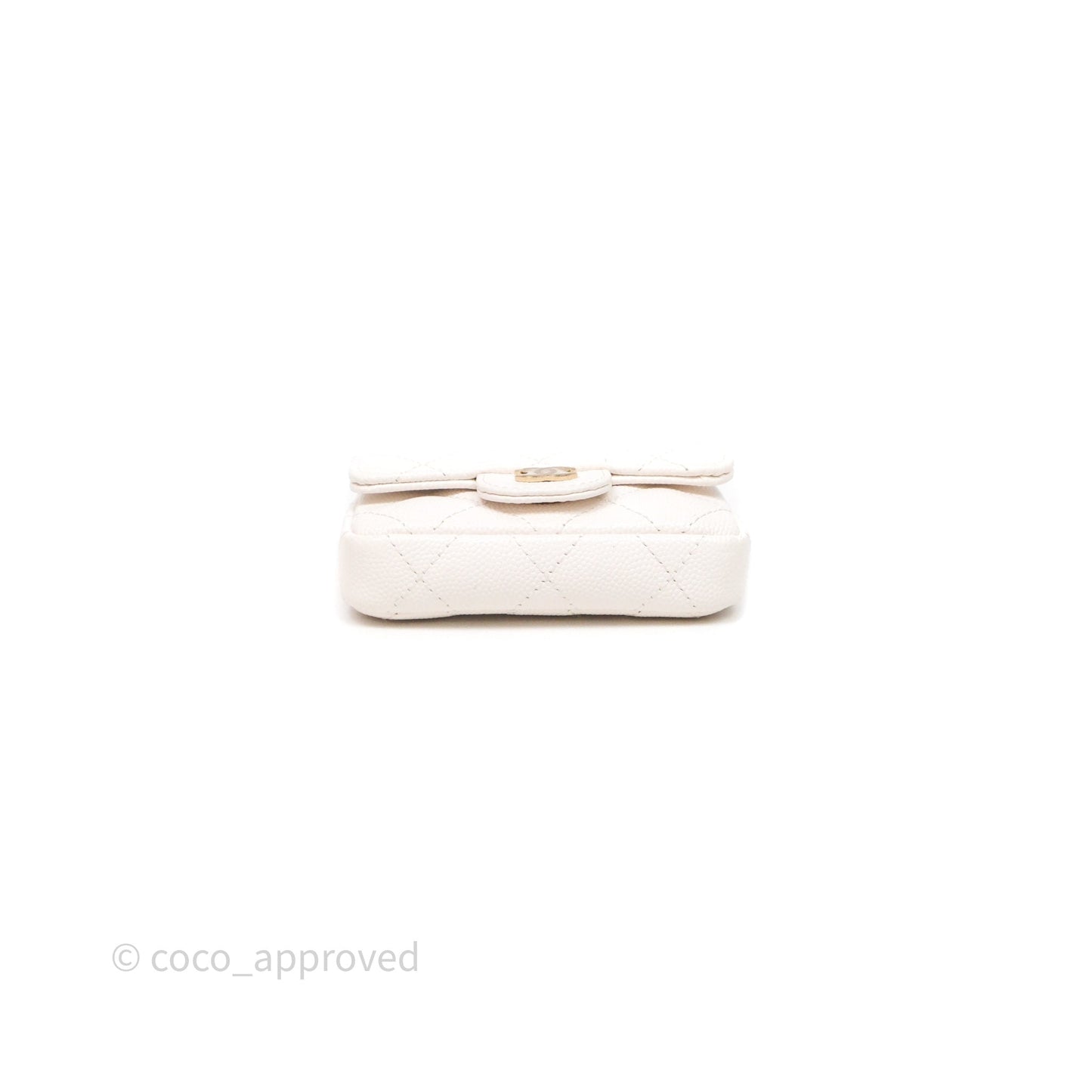 Chanel Mini Flap Belt Bag Caviar White Gold Hardware