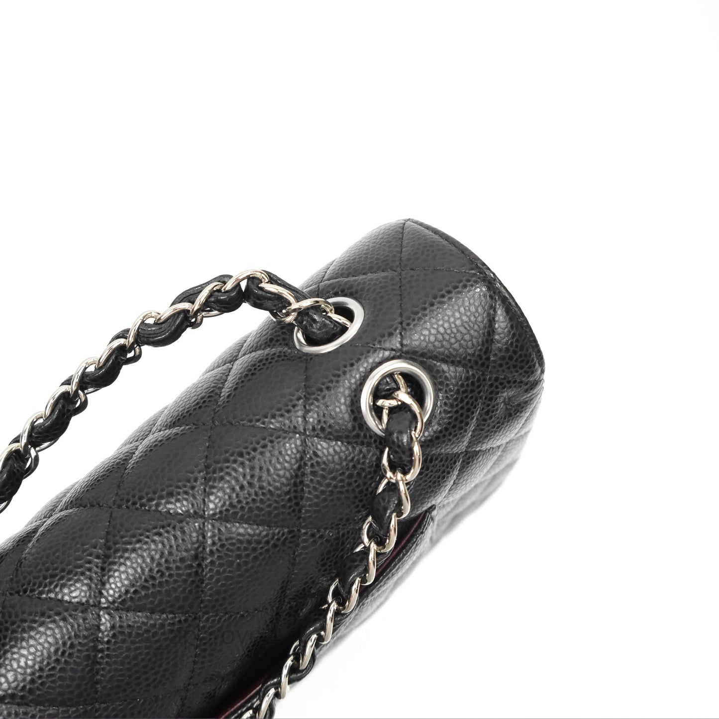 Chanel Classic M/L Medium Flap Quilted Black Caviar Silver Hardware