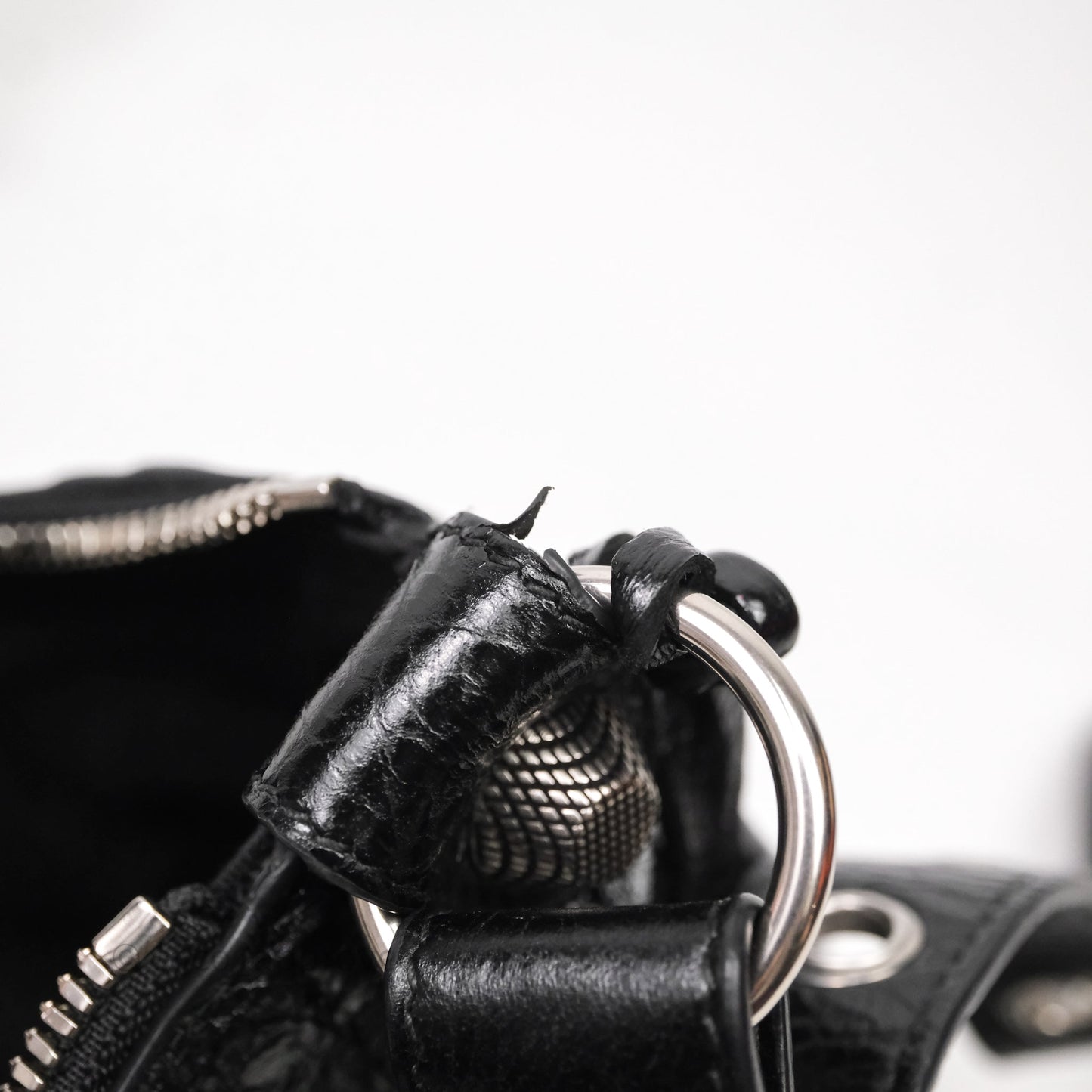 Balenciaga Le Cagole Shoulder Bag Black Calfskin Silver Hardware