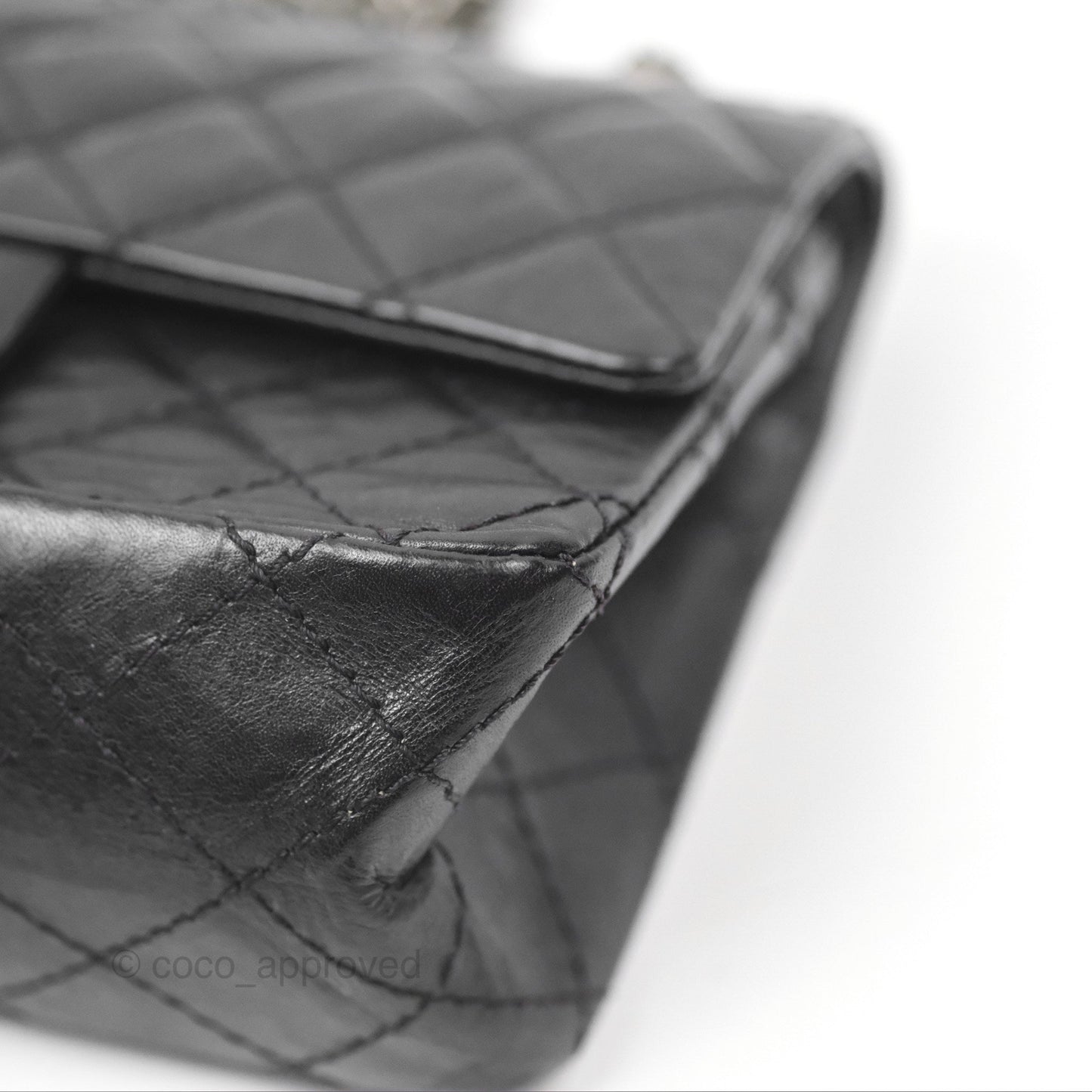 Chanel Mini Reissue 224 Black Aged Calfskin Ruthenium Hardware