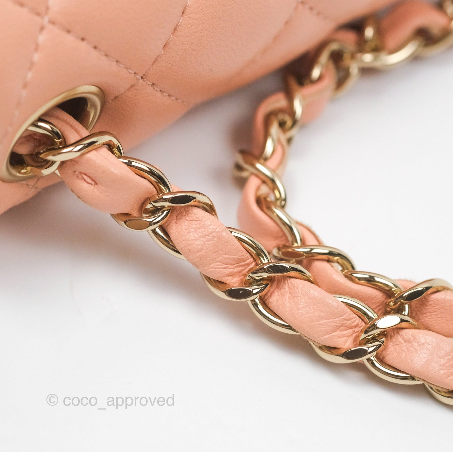 Chanel Quilted Mini Square Lambskin Light Beige Pink Gold Hardware