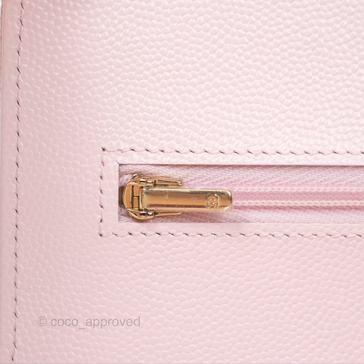 Chanel Classic Quilted Wallet On Chain WOC Sakura Pink Caviar Gold Hardware