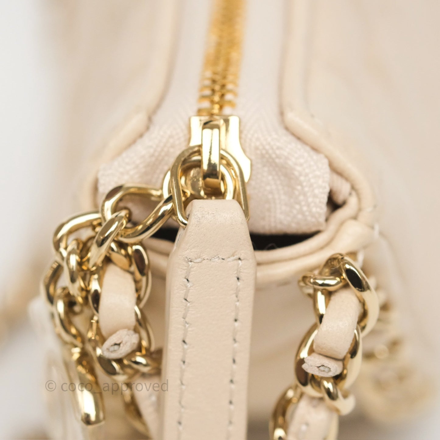 Chanel Small Hobo Bag Light Beige Lambskin Gold Hardware 23P