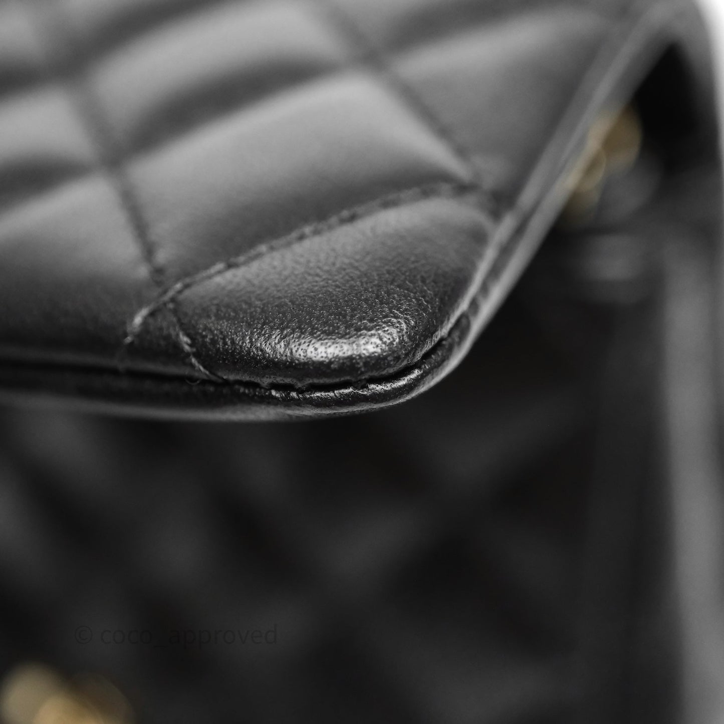 Chanel Mini Square Quilted Black Lambskin Gold Hardware