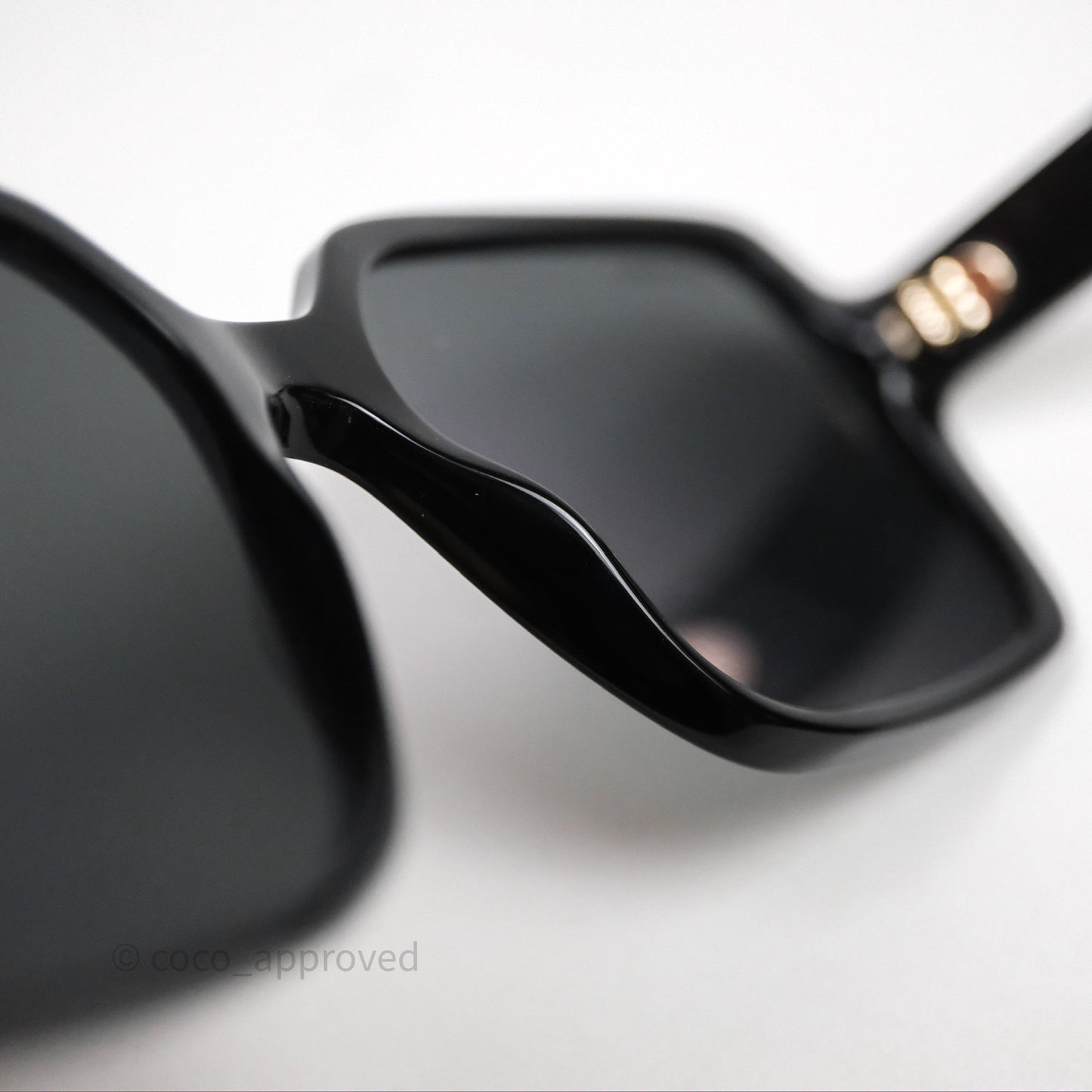 Chanel Square Sunglasses Black Acetate
