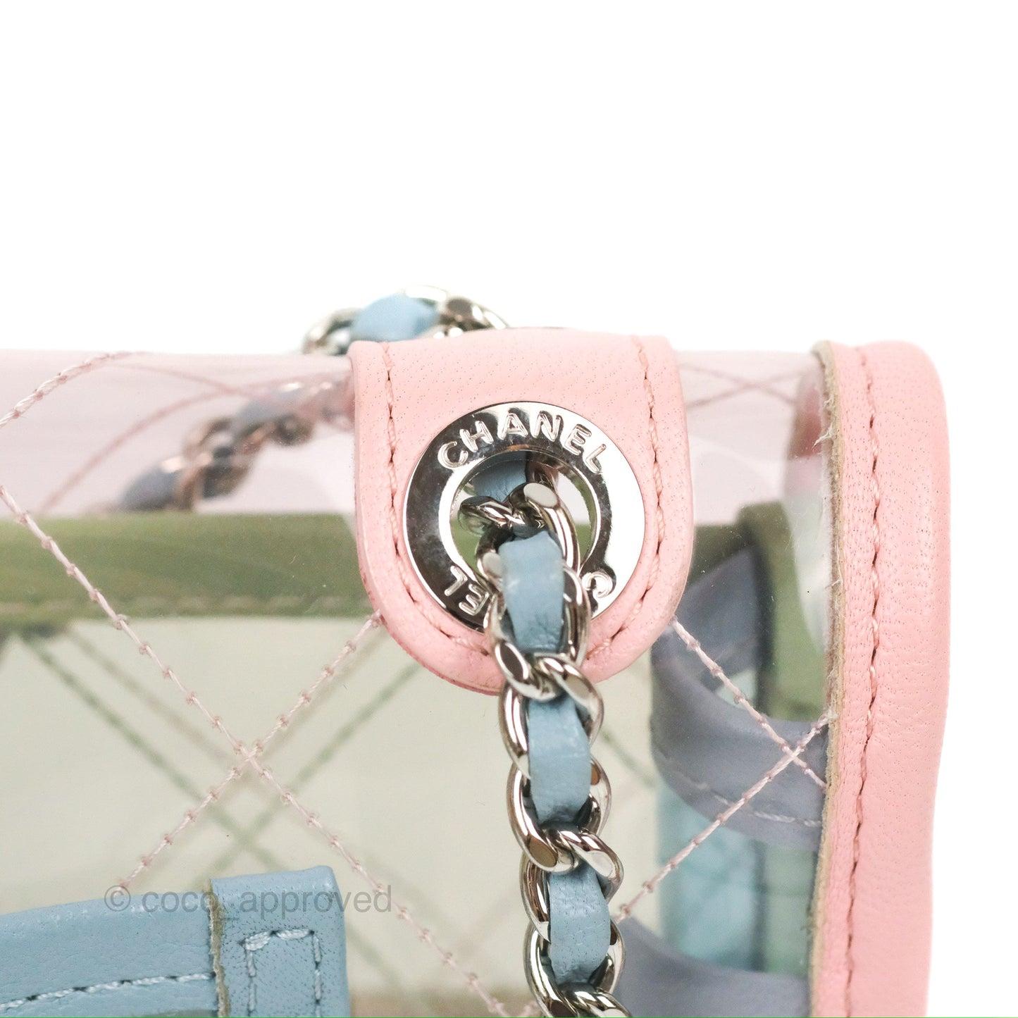 Chanel Mini Coco Splash Flap Bag PVC Lambskin Pink/Blue/Green Silver Hardware
