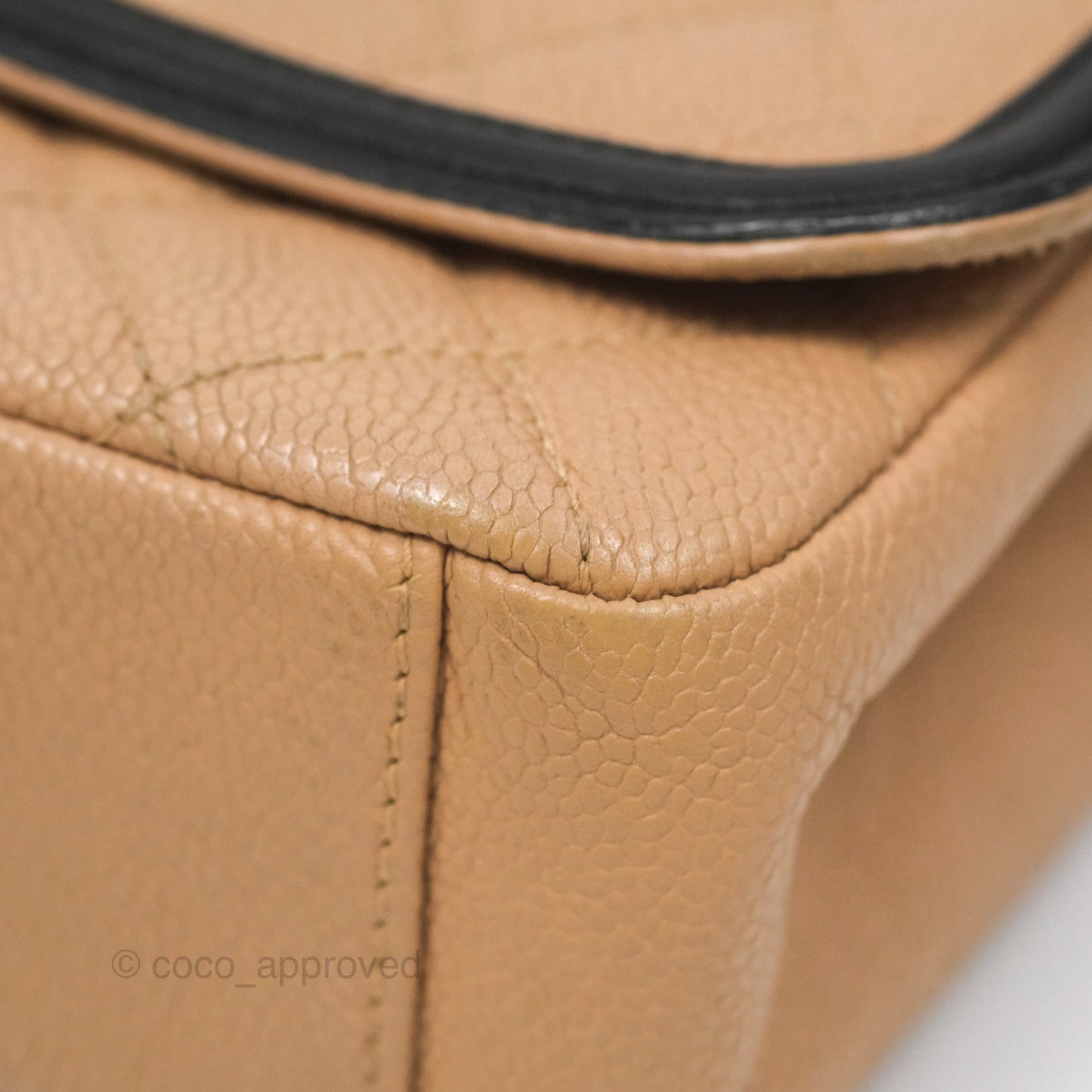 Chanel Small CC Filigree Flap Quilted Beige Black Caviar