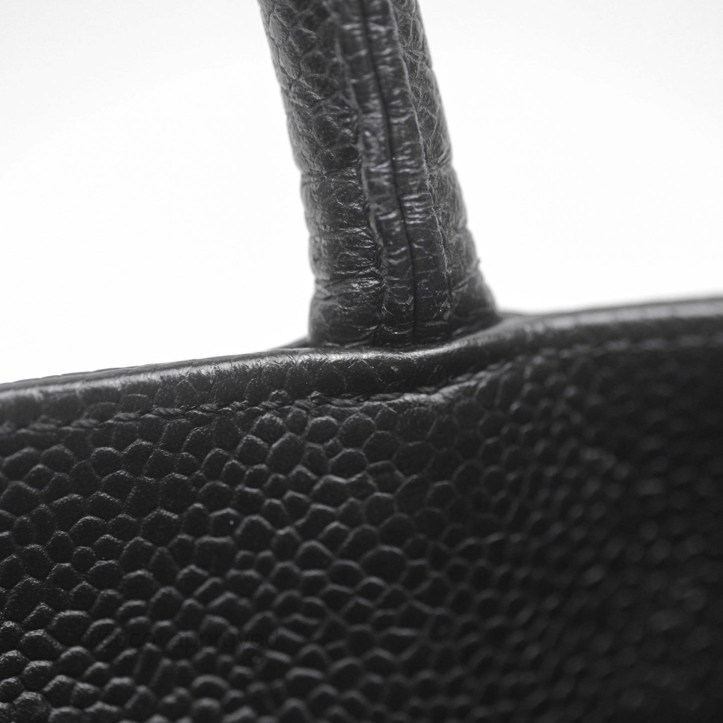 Chanel Vintage Medallion CC Black Caviar Tote Bag Gold Hardware