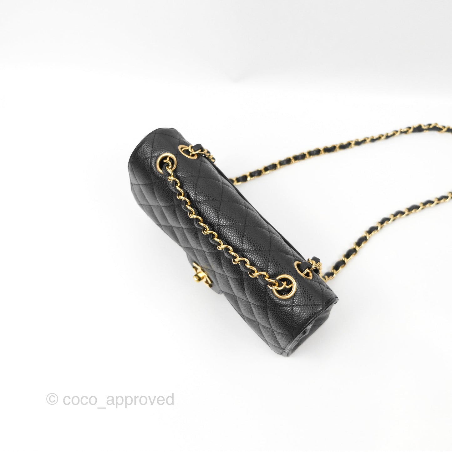 Chanel Small Classic Quilted Flap Black Caviar Gold Hardware