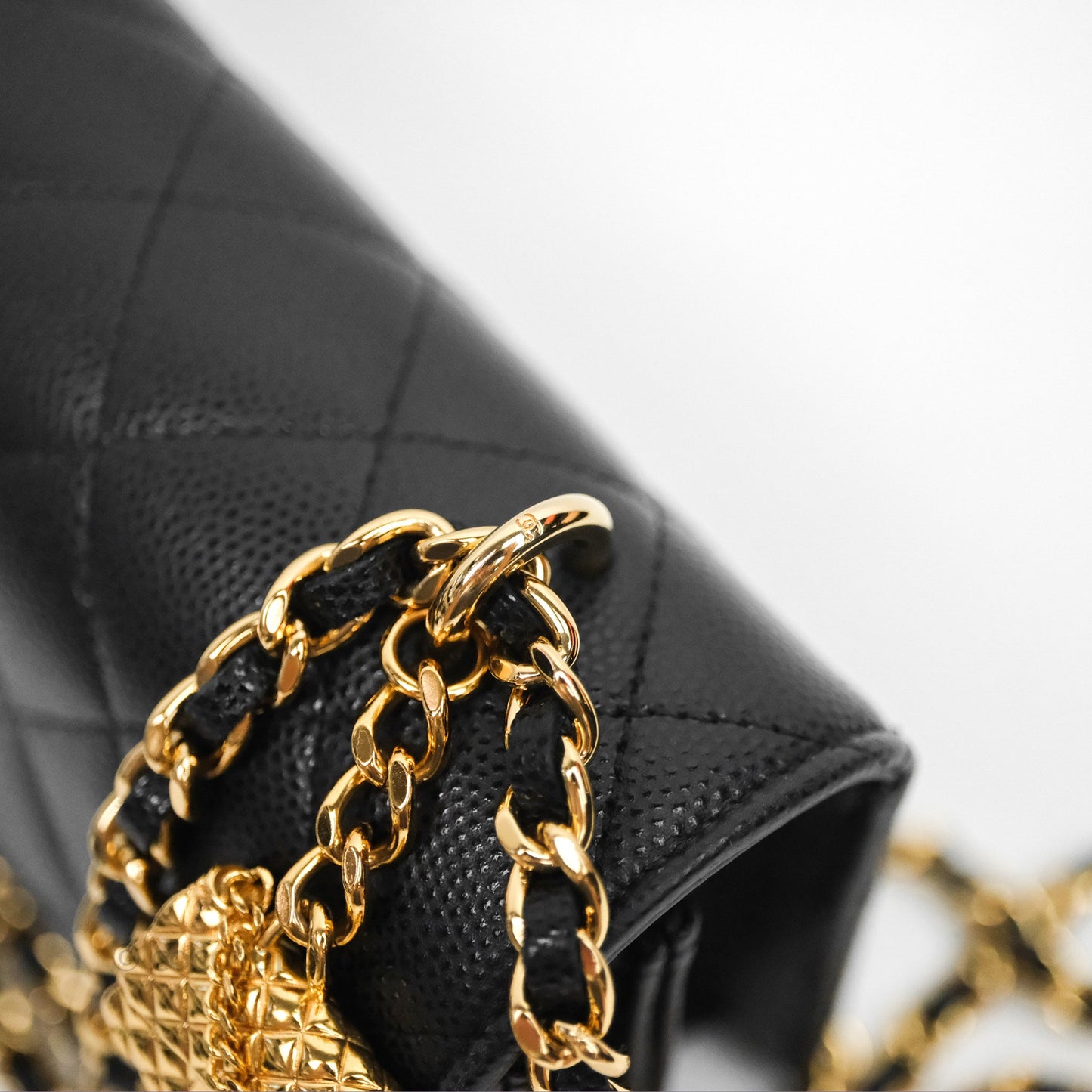 Chanel WOC Bag Charm Black Caviar Gold Hardware