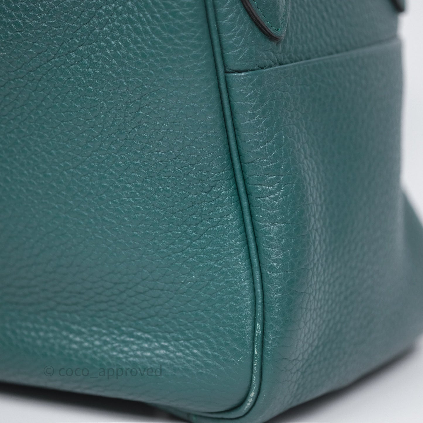 Hermès Lindy 30 Malachite Z6 Clemence Palladium Hardware