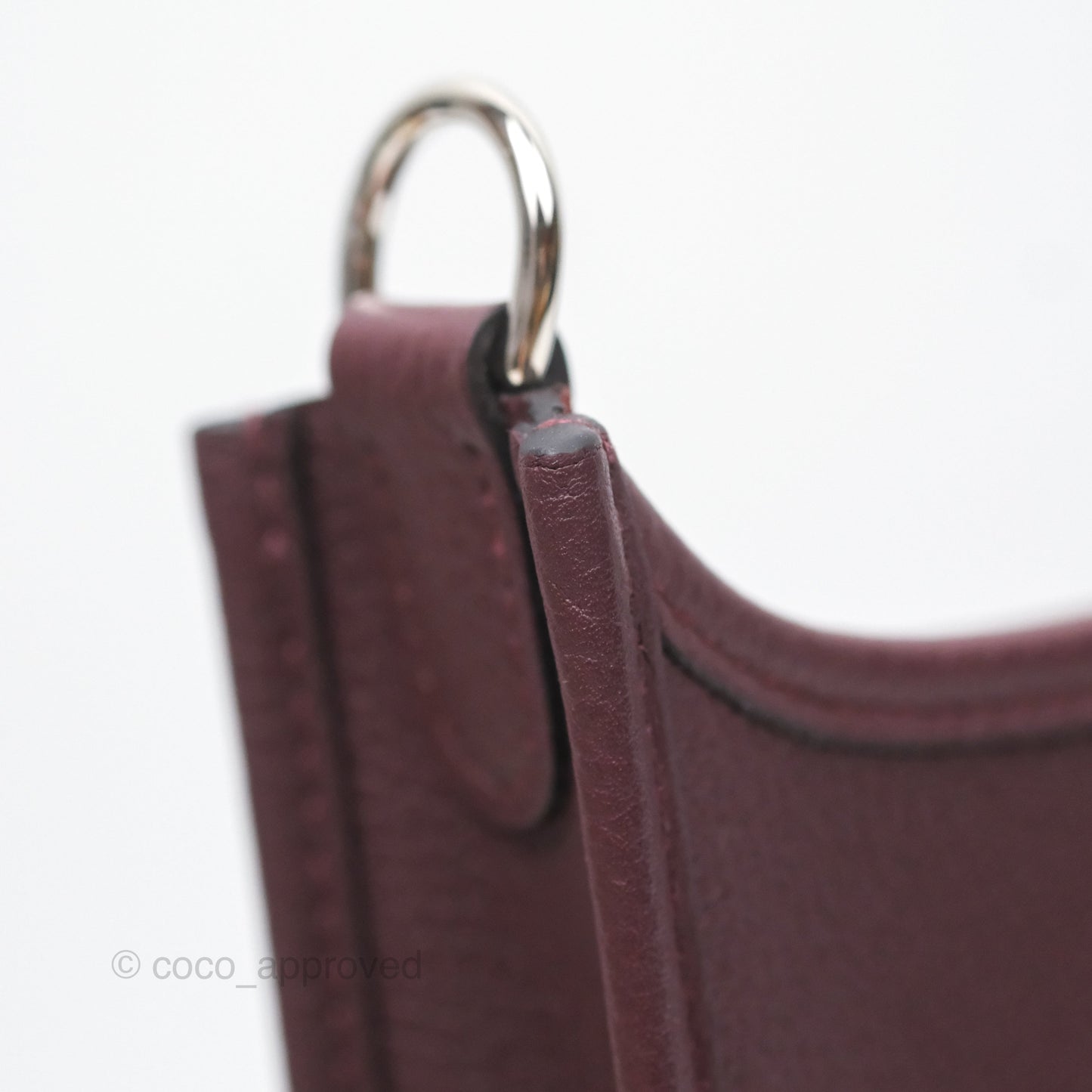 Hermès Mini Evelyne 16 Bordeaux 57 Taurillon Maurice Palladium Hardware