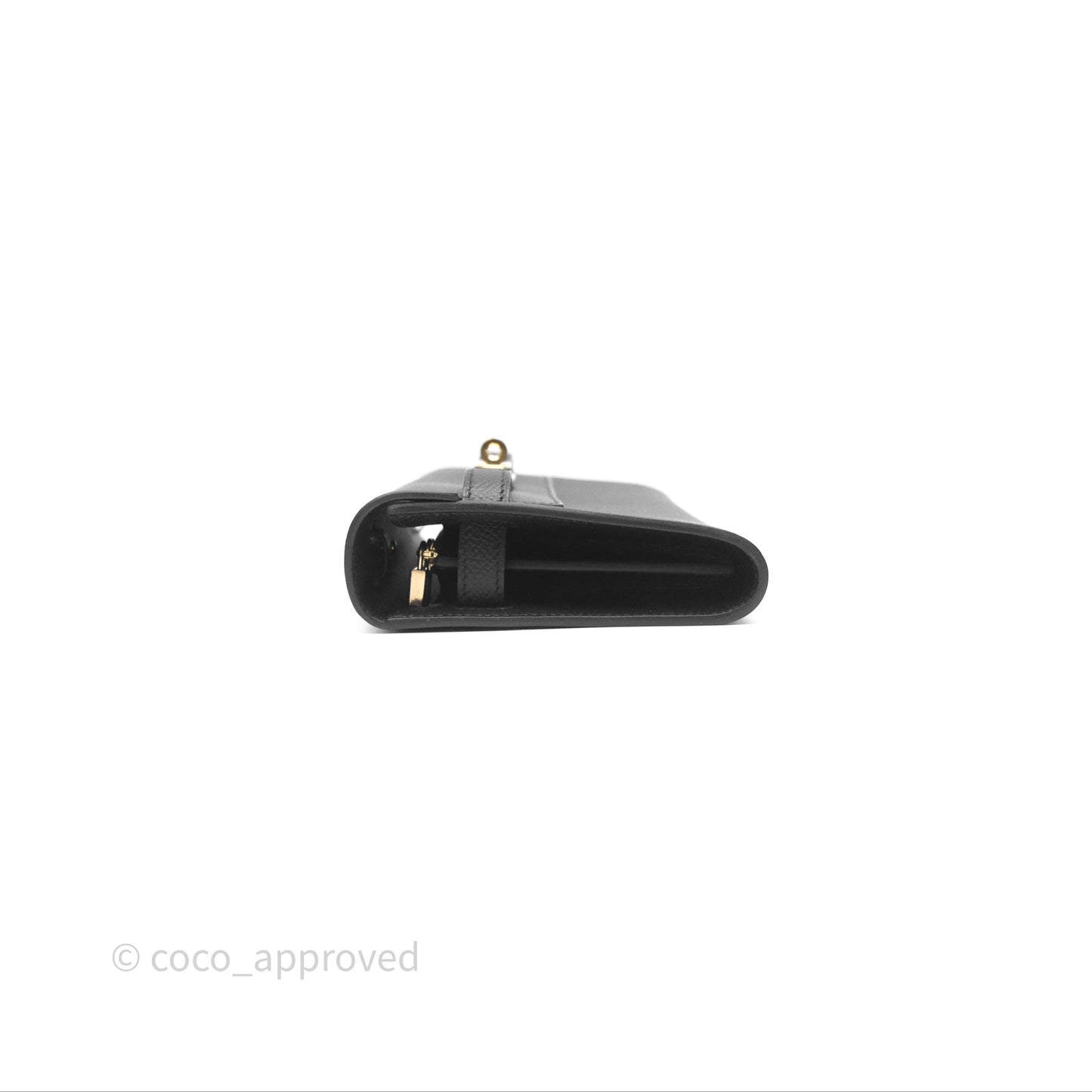 Hermès Kelly To Go Wallet Noir 89 Black Epsom Gold Hardware