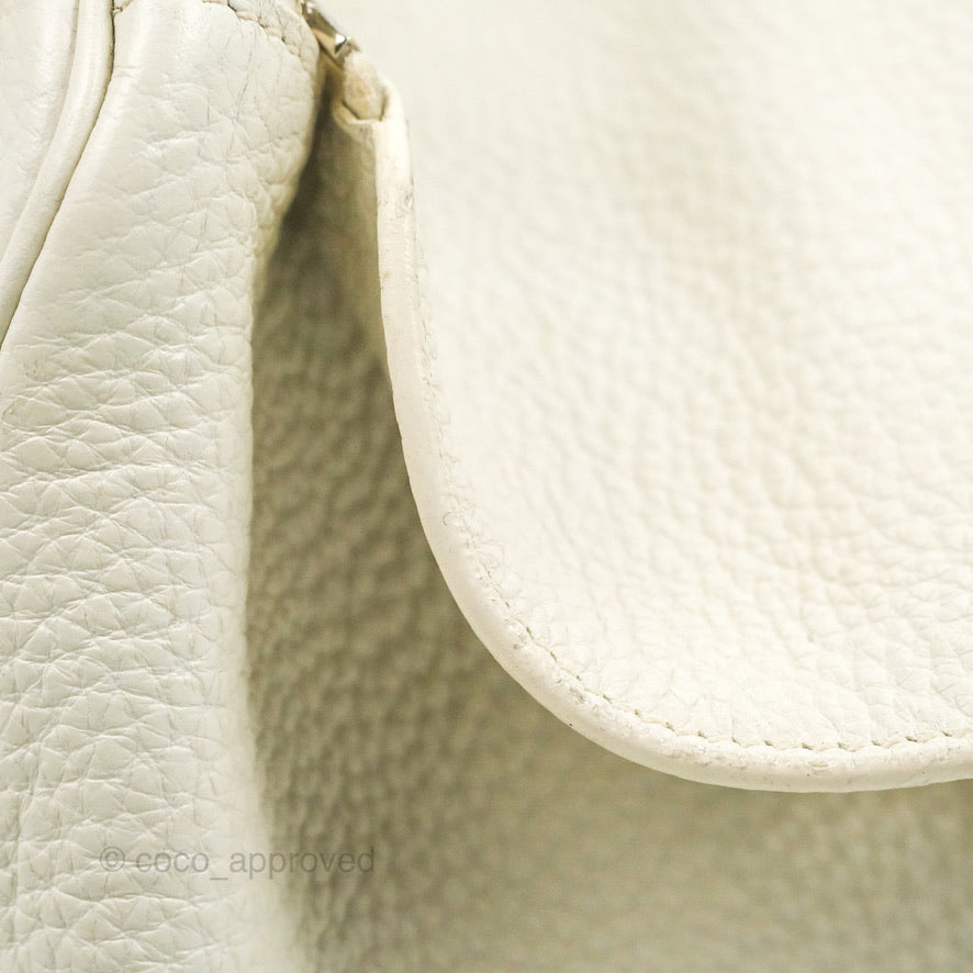 Hermes Lindy 30 White Clemence Palladium Hardware