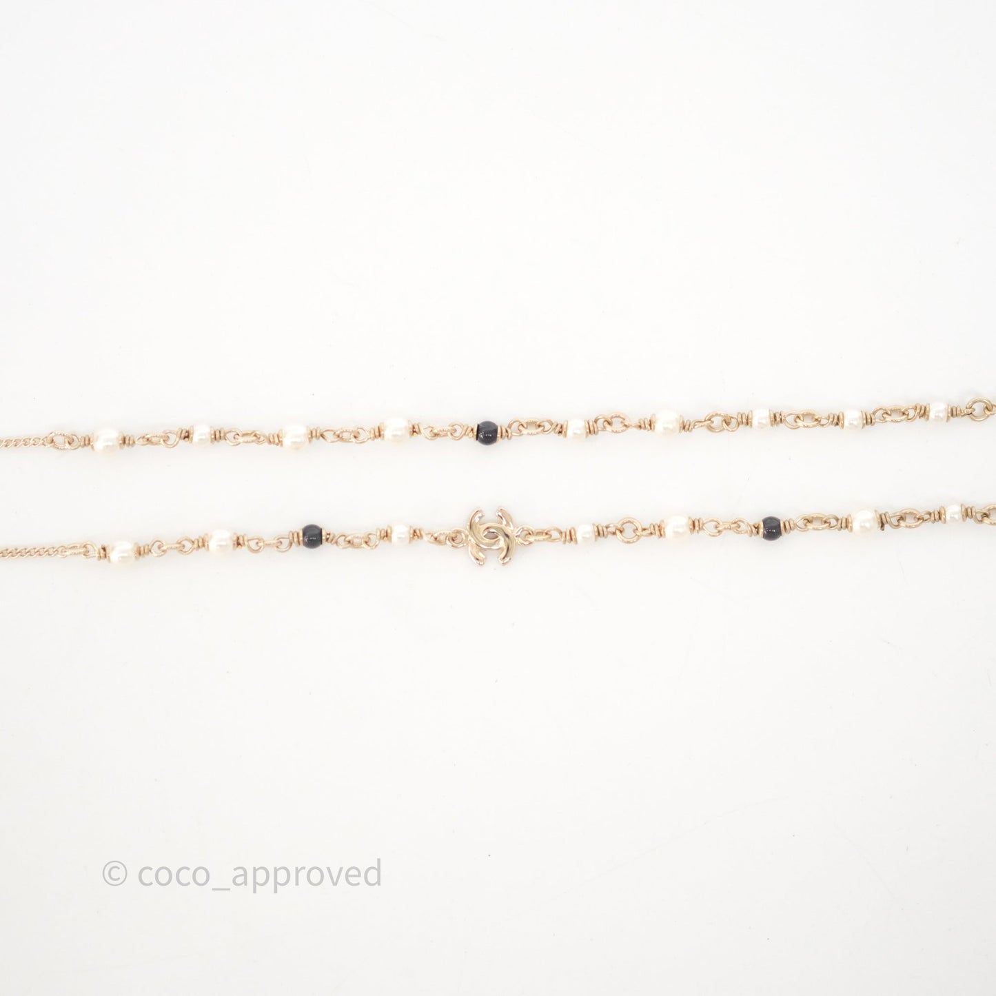 Chanel Crystal CC Pearl Deer Necklace Gold Tone 26C