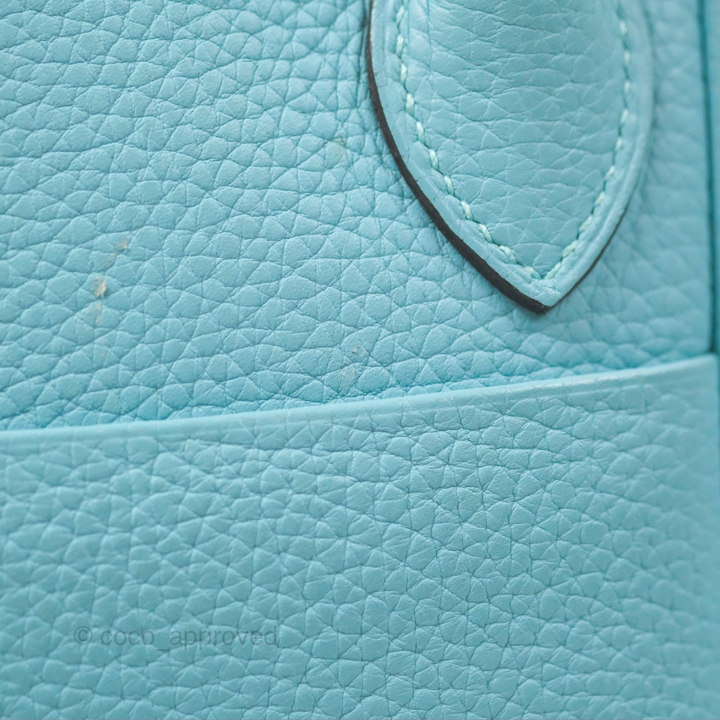 Hermès Lindy 30 Bleu Atoll Clemence Palladium Hardware