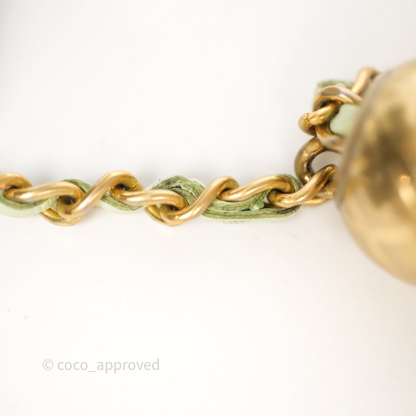 Chanel Pearl Crush Mini Clutch Belt Bag Green Lambskin Aged Gold Hardware