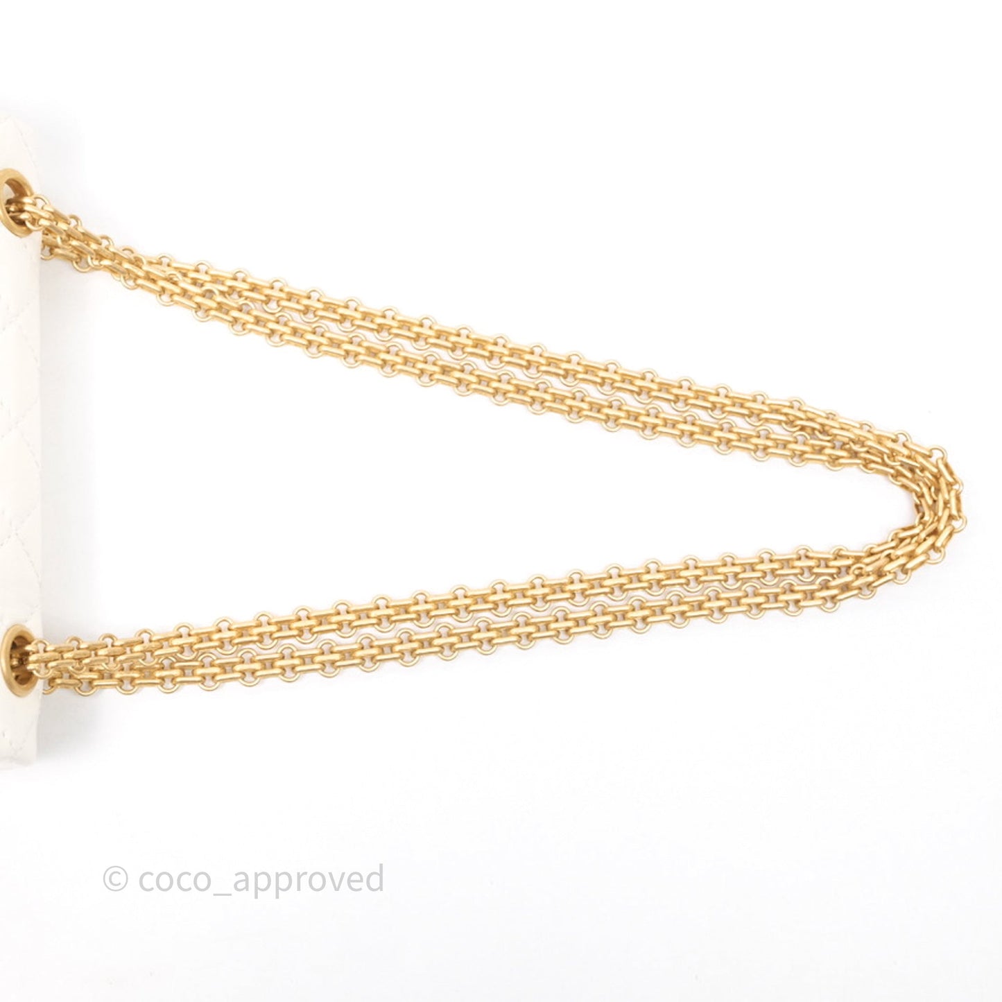Chanel Mini Reissue 224 White Calfskin Aged Gold Hardware