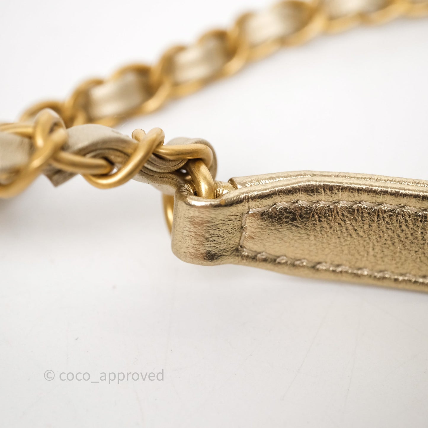 Chanel Mini Crystal Logo Handle Flap Bag Metallic Gold Lambskin 22S
