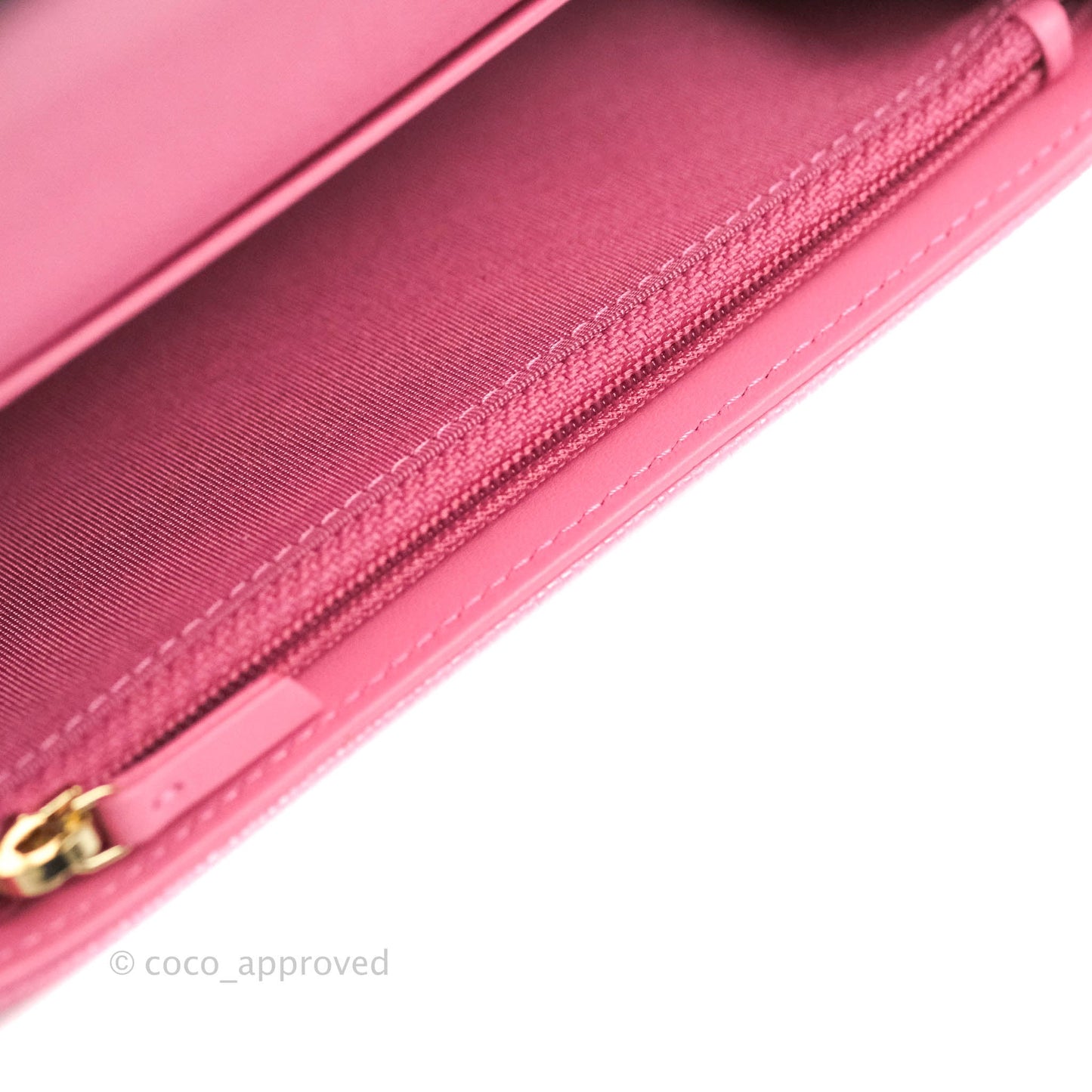 Chanel Quilted Flap Wallet Pink Caviar