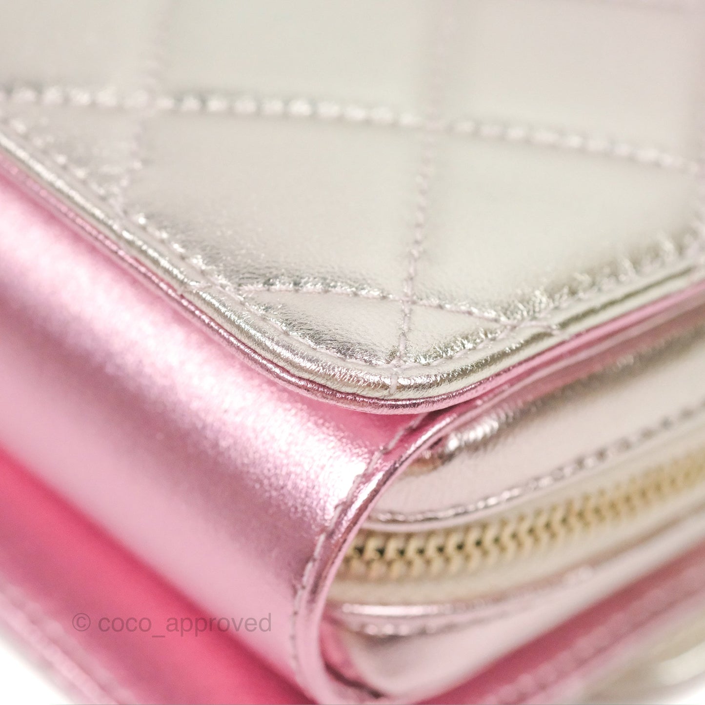 Chanel Mini Flap Bag Metallic Gradient Pink/Silver Lambskin Gold Hardware