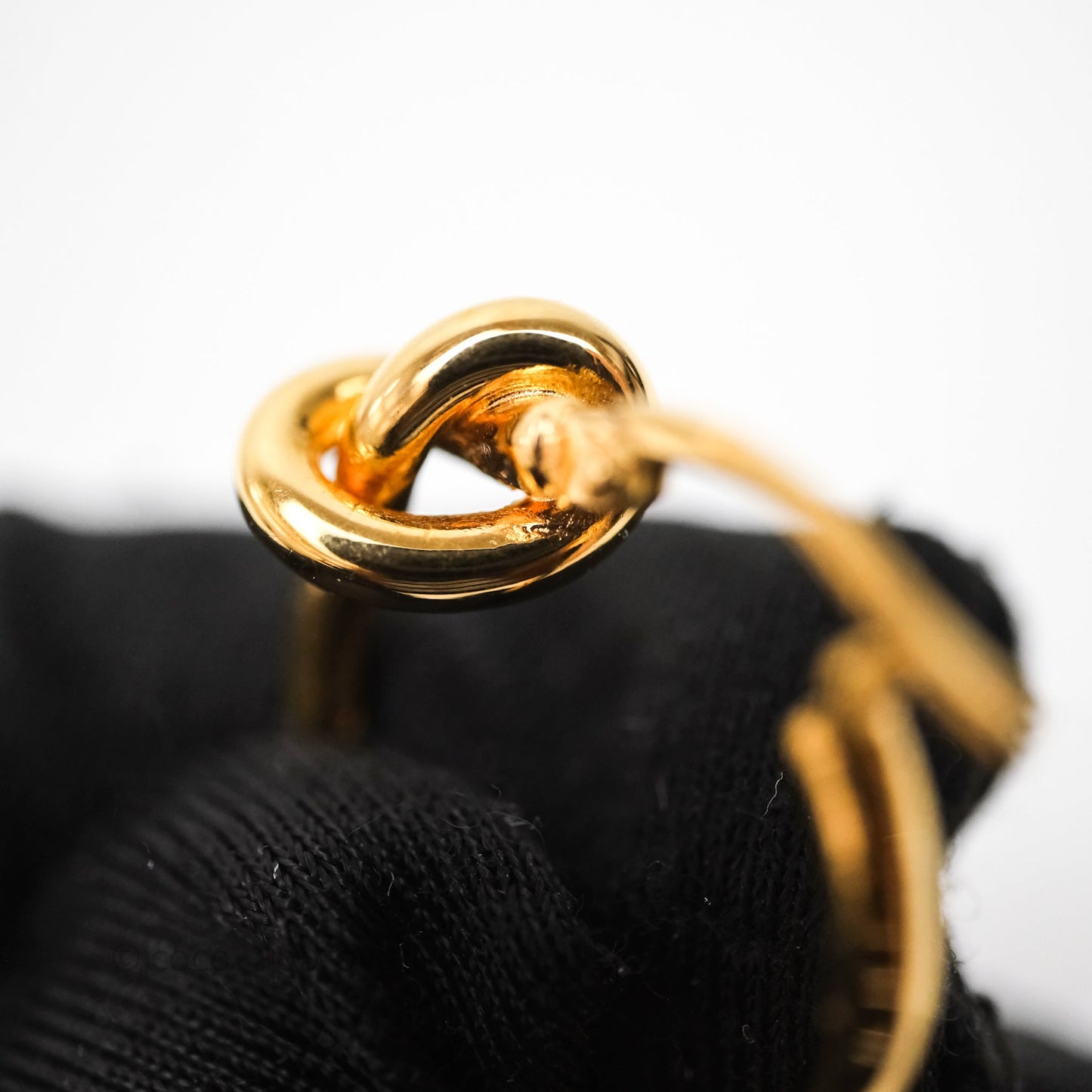Celine Knot Hoop Earrings Gold Tone