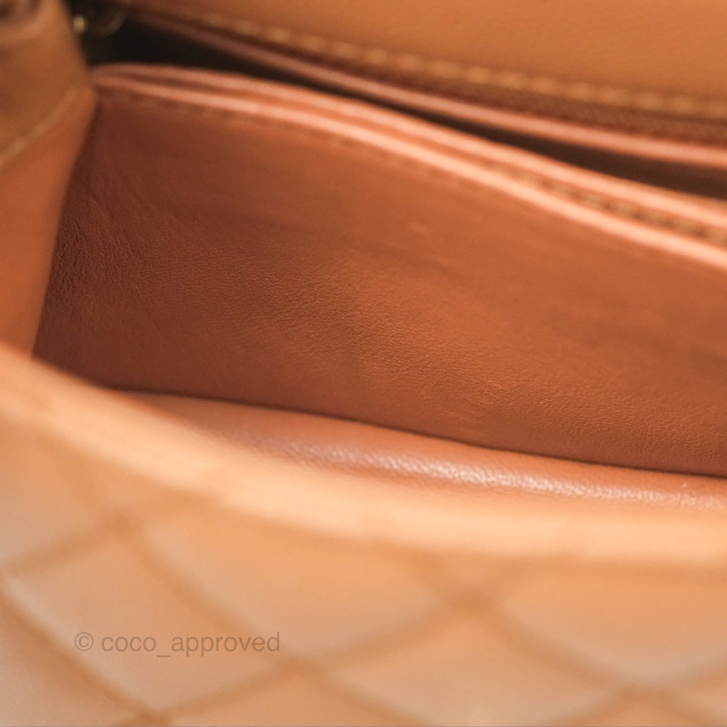 Chanel Mini Coco Handle Dark Beige Caviar Lizard Handle Gold Hardware