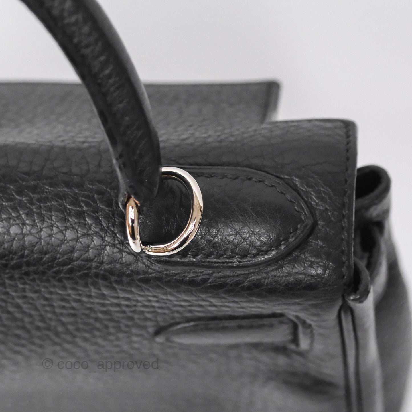 Hermès Kelly 28 Retourne Noir Black 89 Clemence Palladium Hardware