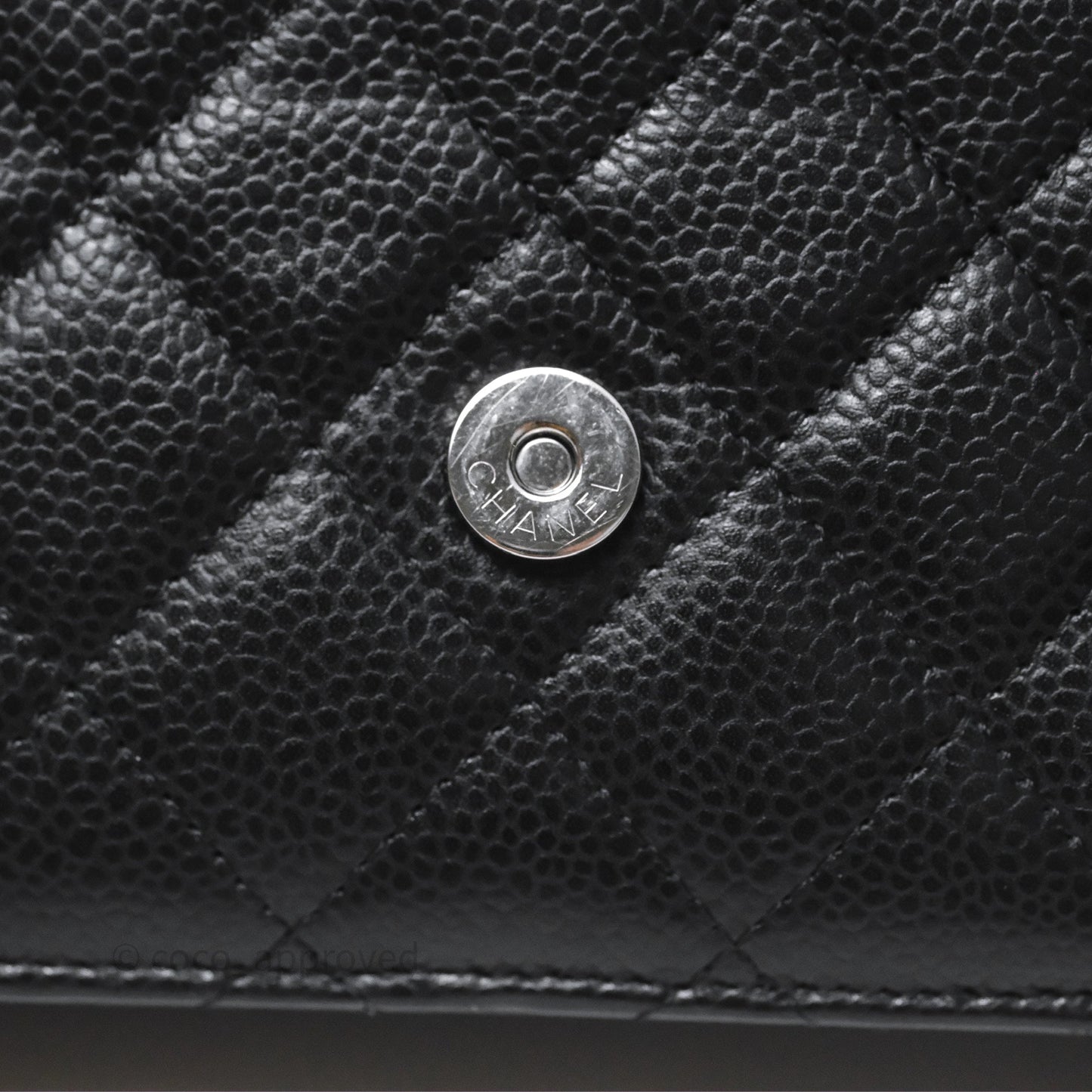 Chanel Quilted WOC Black Caviar Silver Hardware