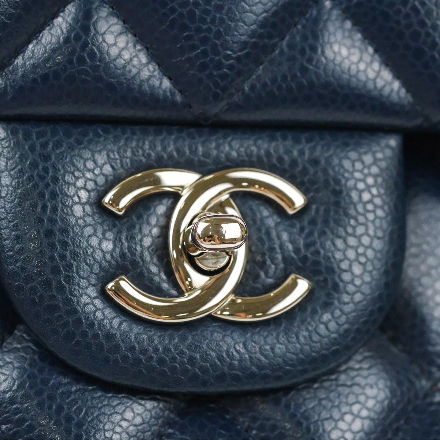 Chanel Jumbo Double Flap Navy Caviar Silver Hardware⁣⁣