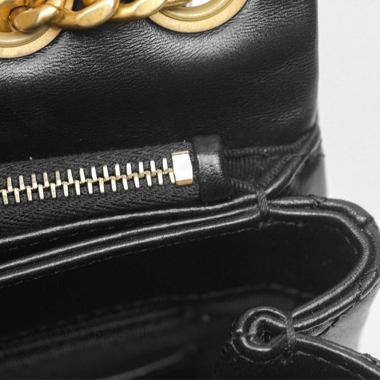 Chanel Small All Slide Adjustable Chain Flap Bag Black Lambskin Aged Gold Hardware 22K
