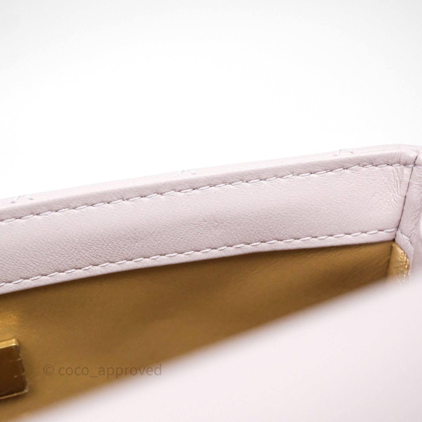 Chanel Mini Rectangular Pearl Crush Lilac Lambskin Aged Gold Hardware
