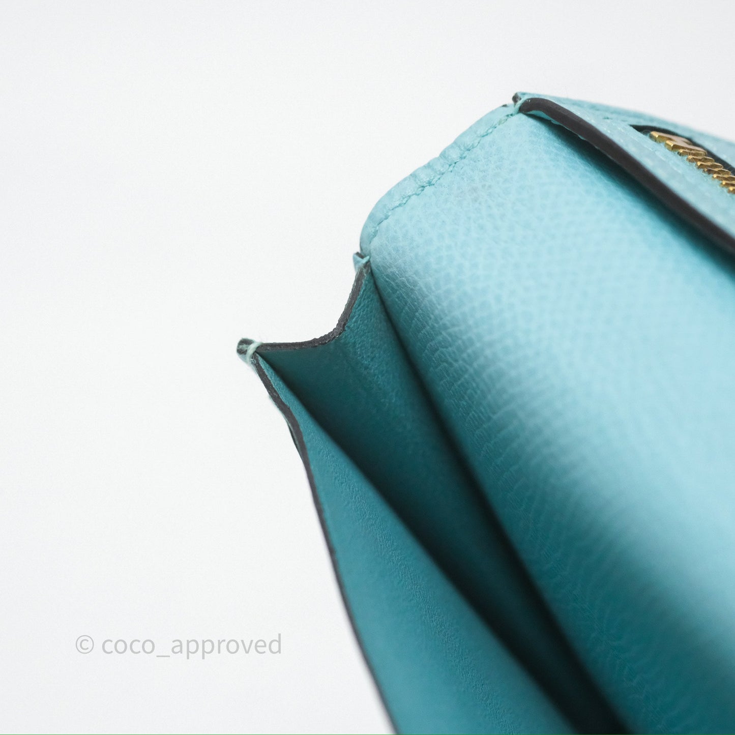 Hermès Bearn Long Wallet Bleu Atoll 3P Epsom Gold Hardware
