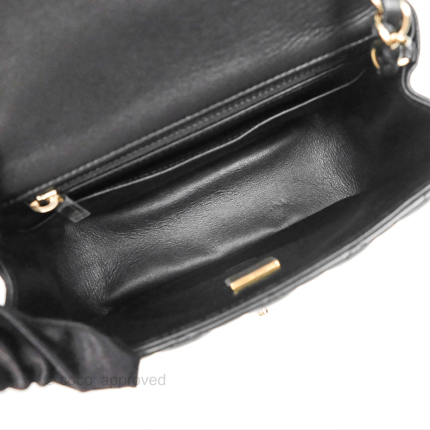 Chanel Mini Square Black Lambskin Gold Hardware