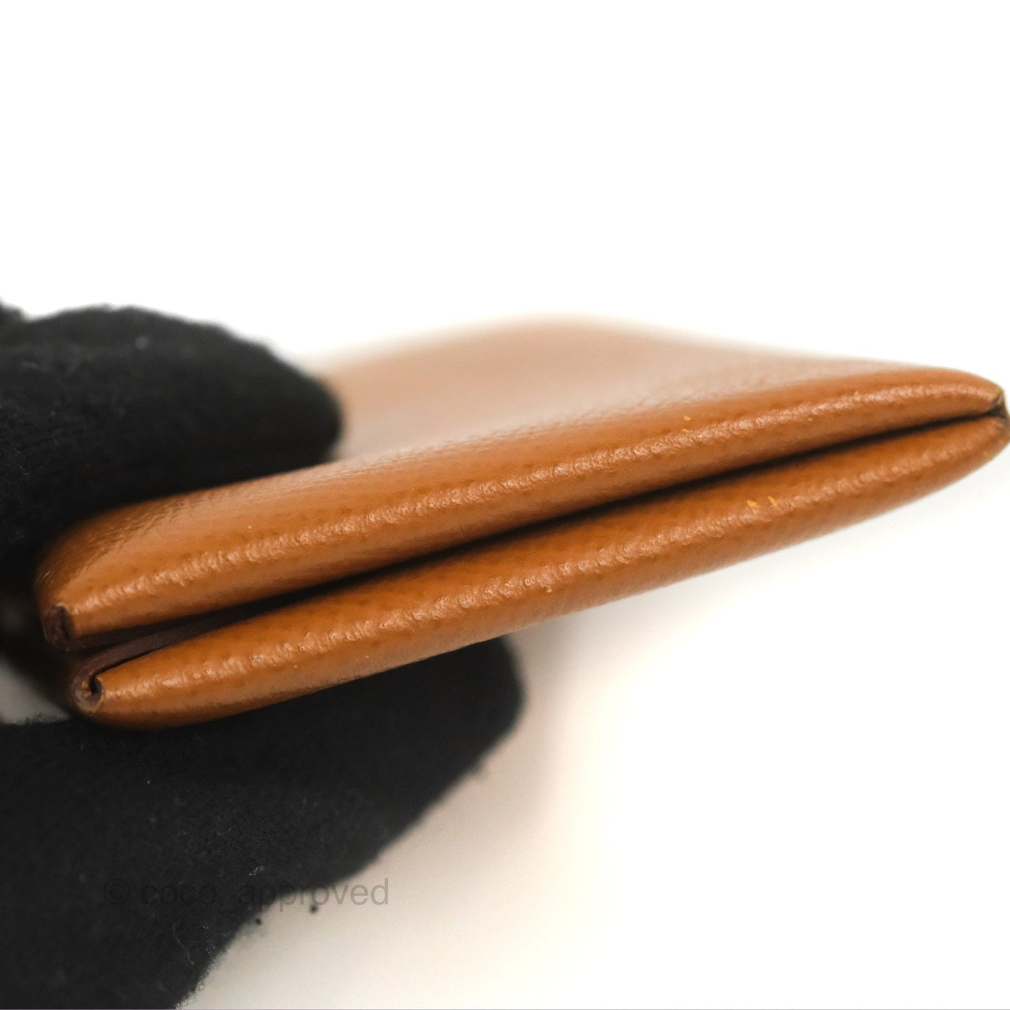 Hermès Calvi Card Holder Gold Epsom