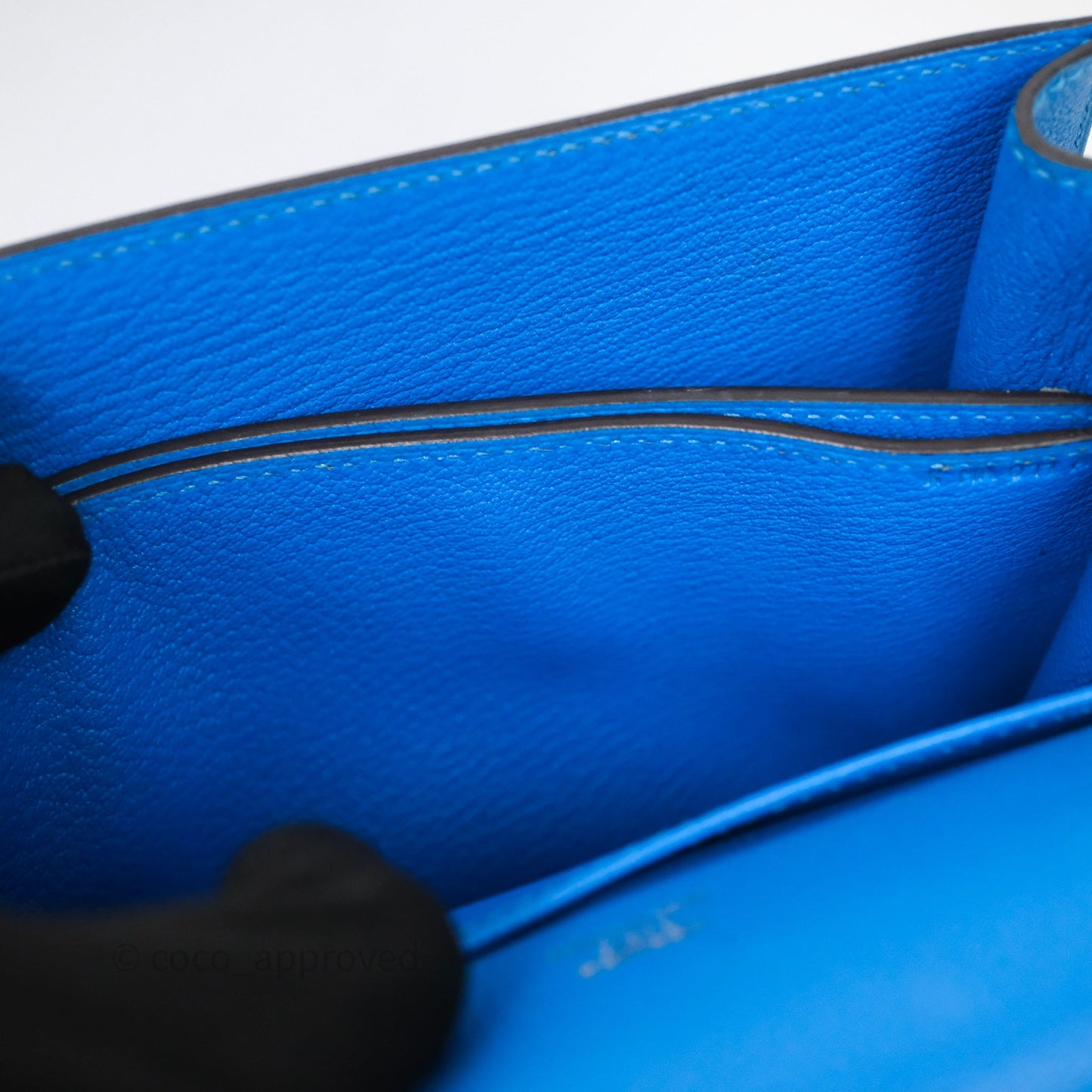 Hermès Roulis Mini 18 Bleu Zanzibar B3 Evercolor Gold Hardware