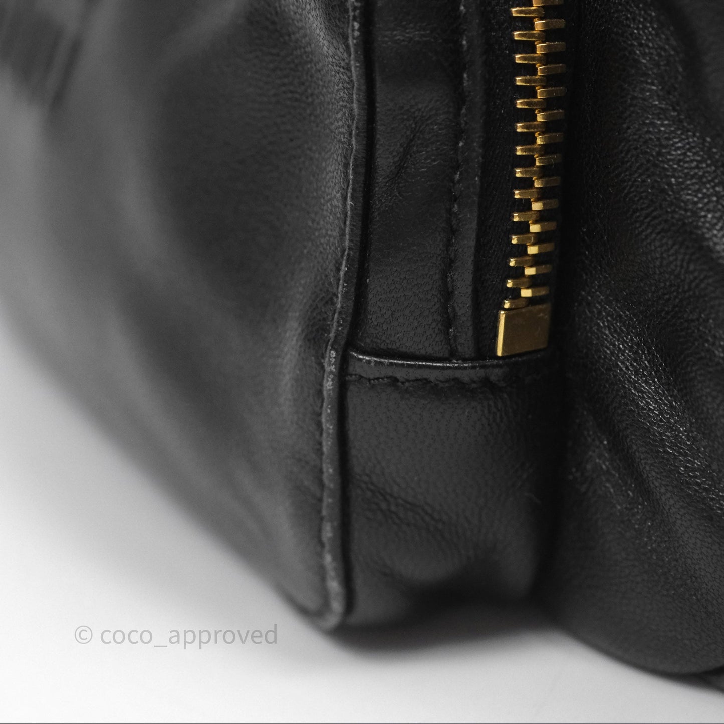 Miu Miu Nappa Leather Pocket Bag Black Lambskin Gold Hardware