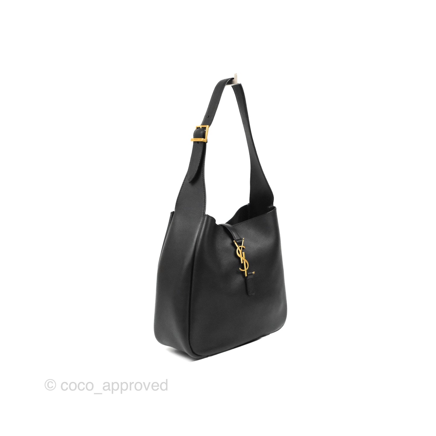 Saint Laurent Small ‘Le 5 a 7’ Hobo Bag Black Grained Leather