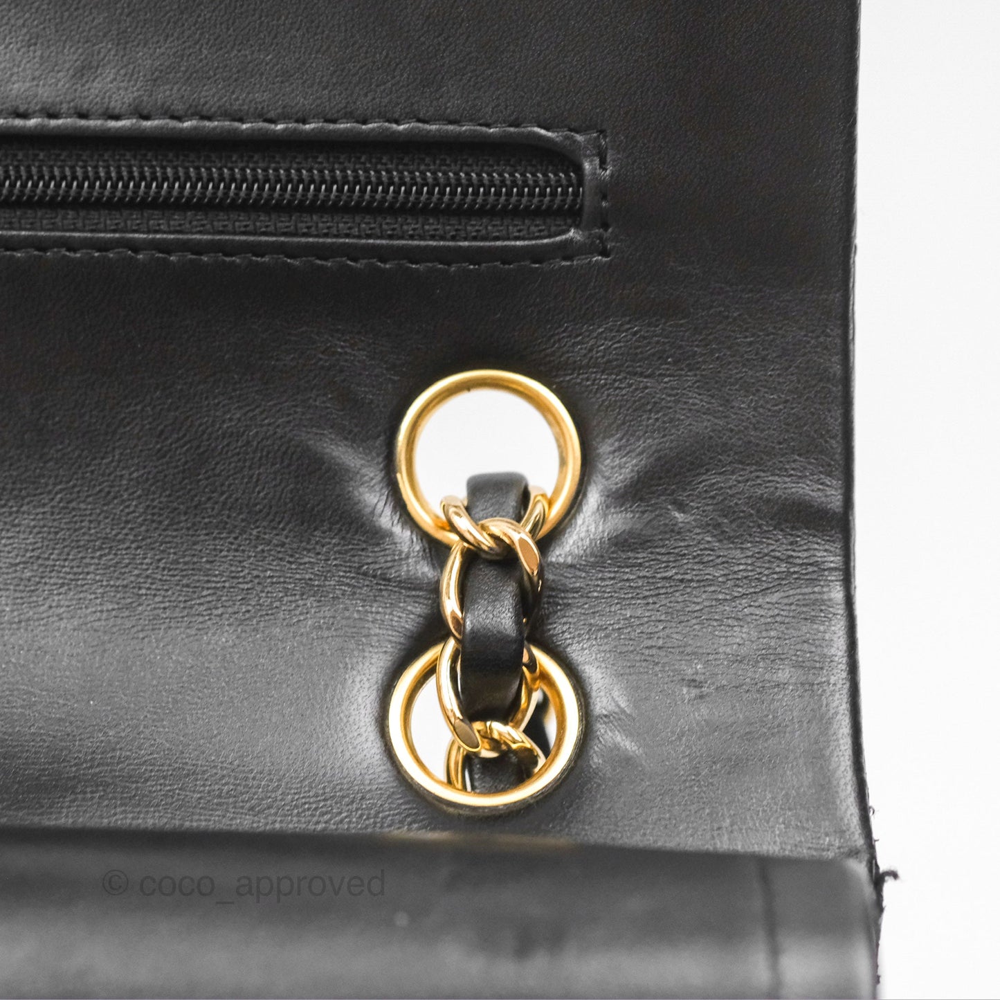 Chanel Classic M/L Medium Flap Quilted Black Lambskin 24K Gold Hardware