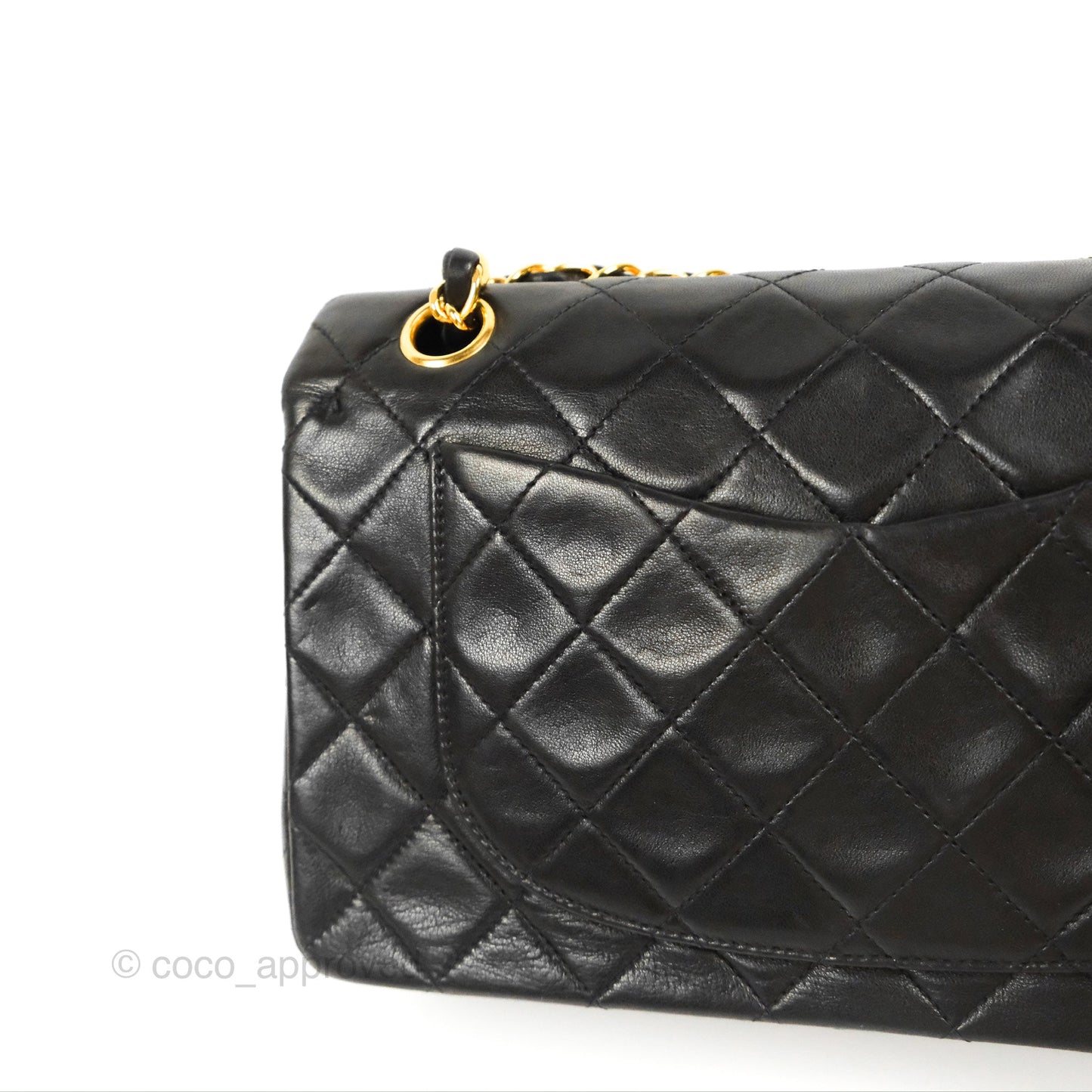 Chanel Vintage Small Classic Flap Black Lambskin 24K Gold Hardware